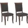 Image de vidaXL Chaises de salle à manger avec coussins 2 pcs. Marron Bois massif Hévéa