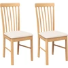 Image de vidaXL Chaises de salle à manger avec coussins 2 pcs. Bois massif d'hévéa