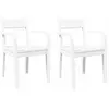 Image de vidaXL Chaises de salle à manger 2 pcs. Blanc Bois massif Hévéa
