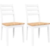 Image de vidaXL Chaises de salle à manger 2 pcs. Blanc Bois massif Hévéa