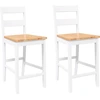 Image de vidaXL Tabouret de bar 2 pcs. Blanc Bois massif Hévéa