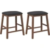 Image de vidaXL Chaises de bar avec coussins 2 pcs. Marron Bois massif Hévéa