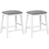 Image de vidaXL Chaises de bar avec coussins 2 pcs. Blanc Bois massif Hévéa