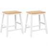 Image de vidaXL Chaises de bar 2 pcs. Blanc Bois massif Hévéa
