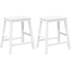 Image de vidaXL Chaises de bar 2 pcs. Blanc Bois massif Hévéa