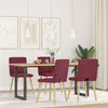 Image de vidaXL Chaise de salle à manger 4 pcs. Tissu rouge vin