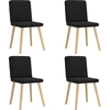 Image de vidaXL Chaise de salle à manger 4 pcs. tissu noir