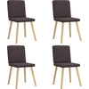 Image de vidaXL Chaises de salle à manger 4 pcs. Marron foncé Tissu