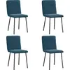 Image de vidaXL Chaises de salle à manger 4 pcs. Bleu velours