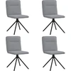 Image de vidaXL Chaises de salle à manger 4 pcs. Tissu gris clair
