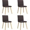 Image de vidaXL Chaises de salle à manger 4 pcs. Marron foncé Tissu