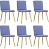 Image de vidaXL Chaises de salle à manger 6 pcs. Tissu bleu jean