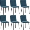 Image de vidaXL Chaises de salle à manger 6 pcs. Bleu velours
