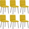 Image de vidaXL Chaises de salle à manger 6 pcs. Jaune velours