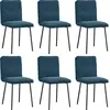 Image de vidaXL Chaises de salle à manger 6 pcs. Bleu velours