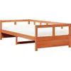 Image de vidaXL Lit de jour avec matelas Marron cire 90x200 cm Pin massif