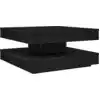 Image de vidaXL Table basse pivotante à 360 degrés noire 70x70x34,5 cm