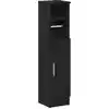 Image de vidaXL Armoire de salle de bain avec porte-rouleau Noir 20,5x22x90 cm