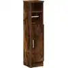 Image de vidaXL Armoire de salle de bain avec support   roulettes Ch  ne fum © 20,5x22x90 cm