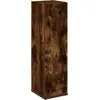 Image de vidaXL Armoire de salle de bain avec support à roulettes Chêne fumé 20,5x22x72 cm