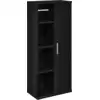 Image de vidaXL Armoire de salle de bain avec porte-rouleau noir 39x22x90 cm