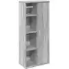 Image de vidaXL Armoire de salle de bain avec support à roulettes Gris Sonoma 39x22x90 cm