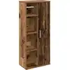 Image de vidaXL Armoire de salle de bain avec support à roulettes aspect bois ancien 39x22x90 cm