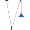 Image de vidaXL Suspension Réglable en hauteur E27 Bleu foncé Brillant Ø 22 cm