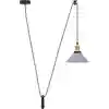 Image de vidaXL Suspension Réglable en hauteur E27 Gris Brillant Ø 22 cm Métal