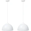 Image de vidaXL Lampes suspendues 2 pcs. Hauteur réglable E27 Blanc Ø 30 cm Métal