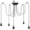 Image de vidaXL Lampe suspendue avec 5 douilles E27 noir métal