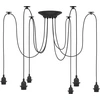 Image de vidaXL Lampe suspendue avec 6 douilles E27 noir métal