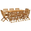 Image de vidaXL Ensemble de jardin 9 pièces 180x90x75 cm bois massif acacia
