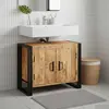 Image de vidaXL Armoire sous lavabo brun 71 x 33 x 58 cm bois massif mango