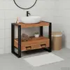 Image de vidaXL Armoire sous lavabo brun 71 x 33 x 58 cm bois massif acacia