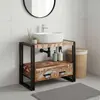 Image de vidaXL Meuble sous-lavabo Multicolore Bois massif upcycl ©