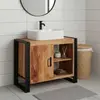 Image de vidaXL Armoire sous lavabo brun 71 x 33 x 58 cm bois massif acacia