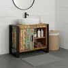 Image de vidaXL Meuble sous-lavabo Multicolore Bois massif upcyclé