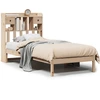 Image de vidaXL Lit en bois massif avec étagère sans matelas 90x190 cm pin