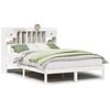Image de vidaXL Lit en bois massif avec étagère sans matelas blanc 140x190 cm pin