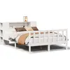Image de vidaXL Lit en bois massif avec étagère sans matelas blanc 140x200 cm pin