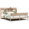 Image de vidaXL Lit en bois massif avec étagère sans matelas 180x200 cm en pin