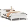 Image de vidaXL Lit en bois massif avec étagère sans matelas blanc 140x200 cm pin