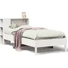 Image de vidaXL Lit en bois massif avec étagère sans matelas blanc 75x190 cm pin