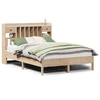 Image de vidaXL Lit en bois massif avec étagère sans matelas 135x190 cm pin