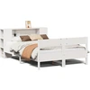 Image de vidaXL Lit en bois massif avec étagère sans matelas blanc 135x190 cm pin