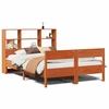 Image de vidaXL Lit en bois massif avec étagère sans matelas brun cireux 150x200 cm