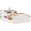 Image de vidaXL Lit en bois massif sans matelas Blanc 135x190 cm pin