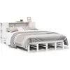 Image de vidaXL Lit en bois massif avec étagère sans matelas blanc 140x190 cm