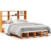 Image de vidaXL Lit en bois massif sans matelas brun cire 140x190 cm bois massif